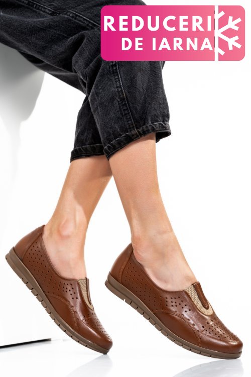 Espadrile maro piele naturala 1pc17540