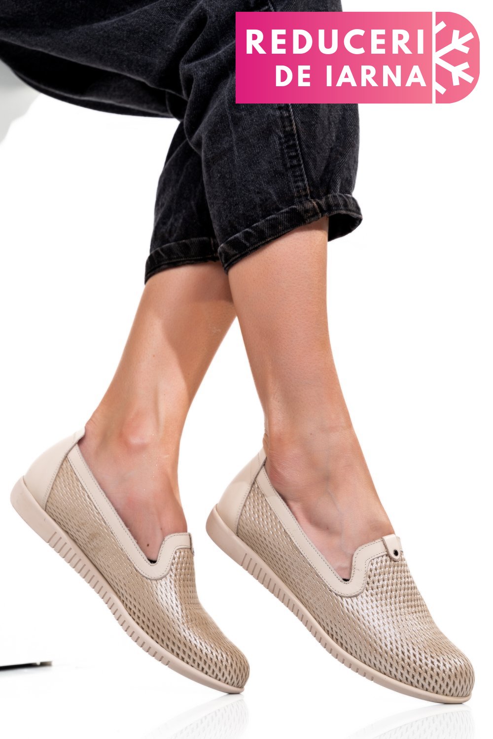 ESPADRILE BEJ PIELE NATURALA 1PC16411