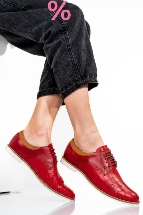Pantofi rosii piele naturala 1pc12008