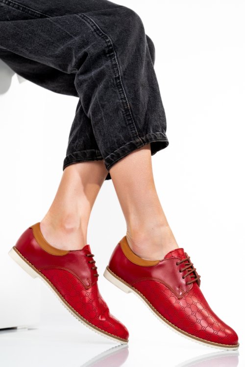 Pantofi rosii piele naturala 1pc12008
