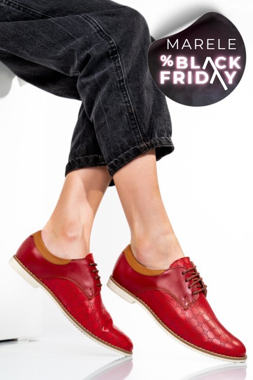 Pantofi rosii piele naturala 1pc12008