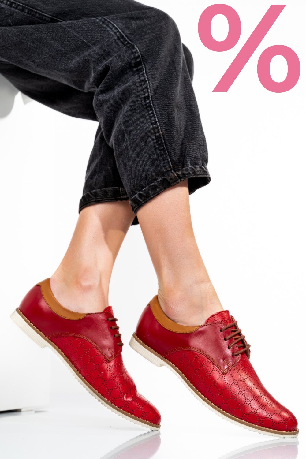 PANTOFI ROSII PIELE NATURALA 1PC12008