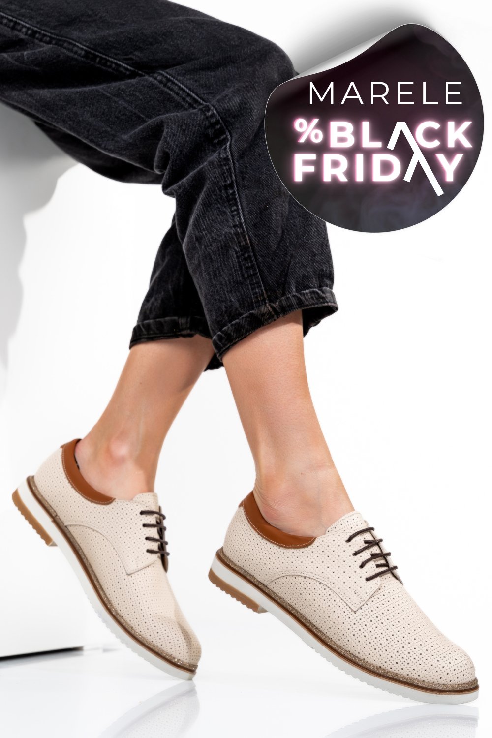 PANTOFI BEJ PIELE NATURALA 1PC12009