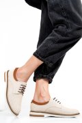 PANTOFI BEJ PIELE NATURALA 1PC12009