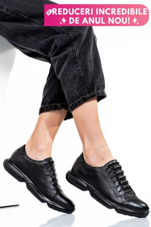 Pantofi sport negri piele naturala 1s7768