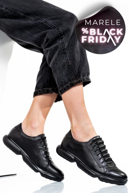 Pantofi sport negri piele naturala 1s7768