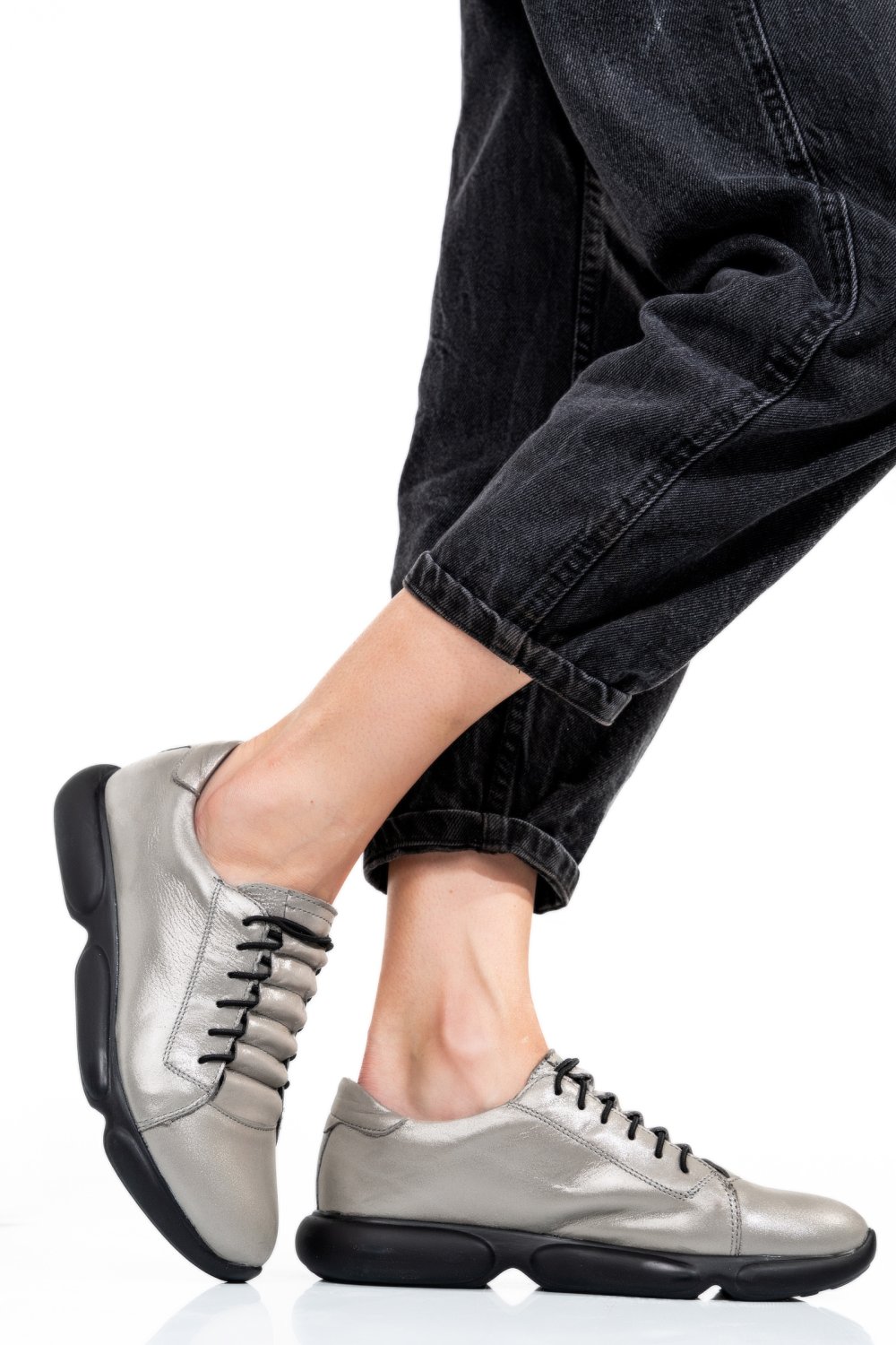 PANTOFI SPORT GRI PIELE NATURALA 1S7768