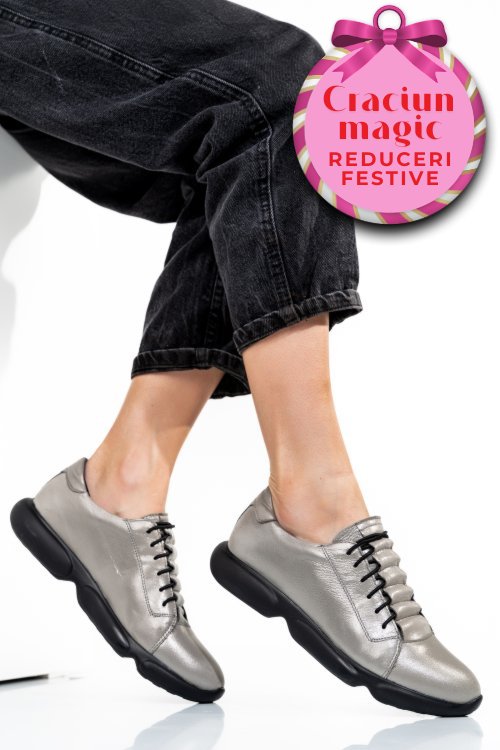 Pantofi sport gri piele naturala 1s7768