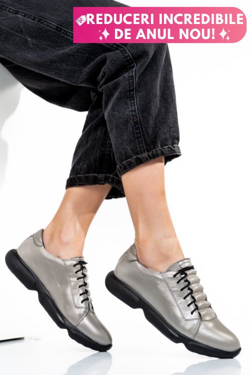 Pantofi sport gri piele naturala 1s7768