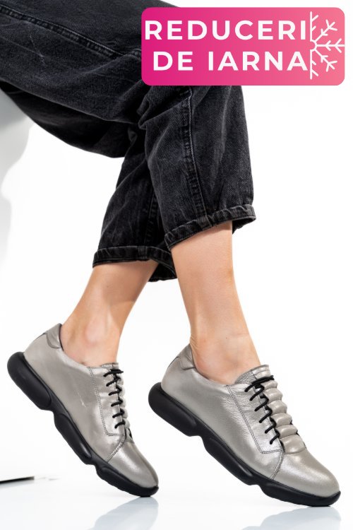 Pantofi sport gri piele naturala 1s7768