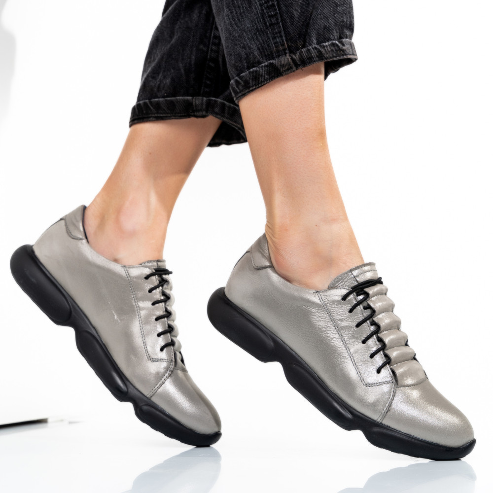 PANTOFI SPORT GRI PIELE NATURALA 1S7768