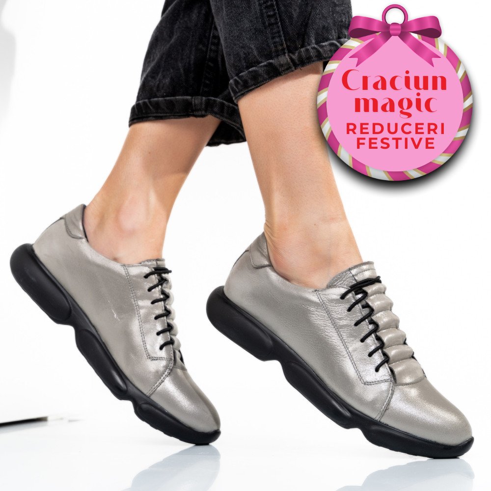 PANTOFI SPORT GRI PIELE NATURALA 1S7768