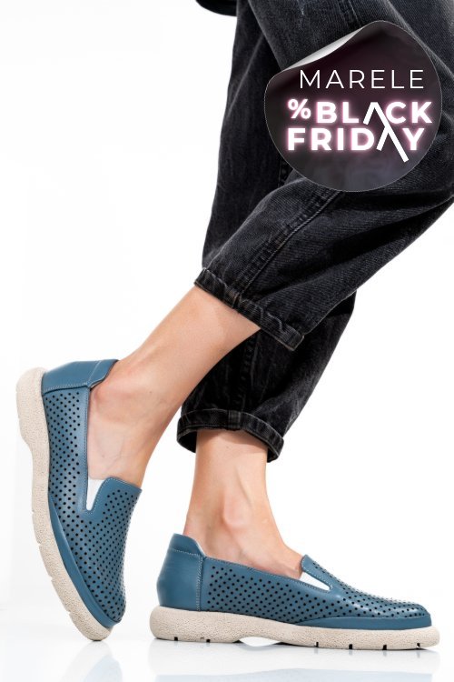 Espadrile albastre piele naturala 4s7715