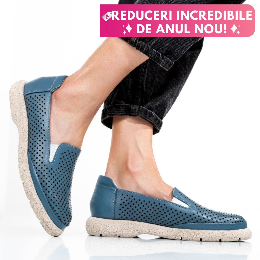 ESPADRILE ALBASTRE PIELE NATURALA 4S7715