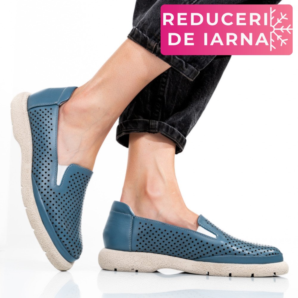 ESPADRILE ALBASTRE PIELE NATURALA 4S7715