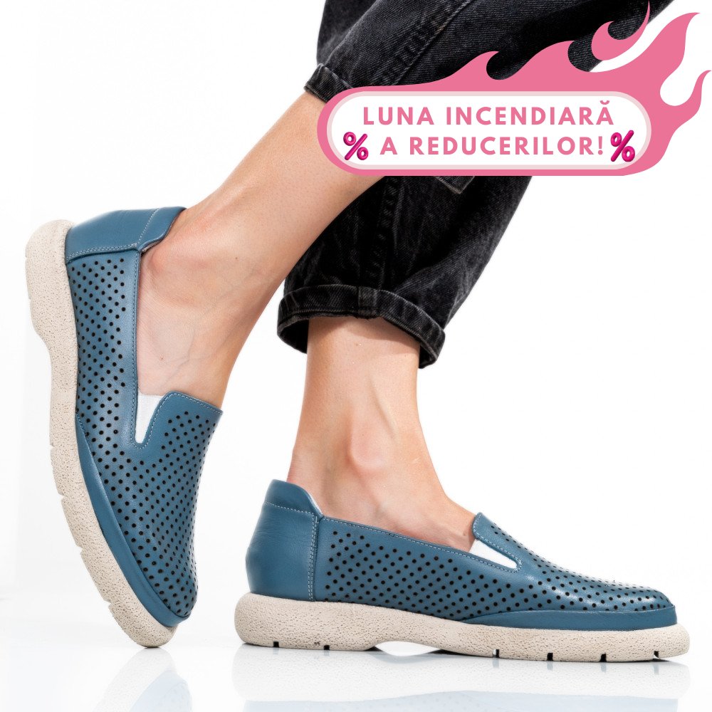 ESPADRILE ALBASTRE PIELE NATURALA 4S7715