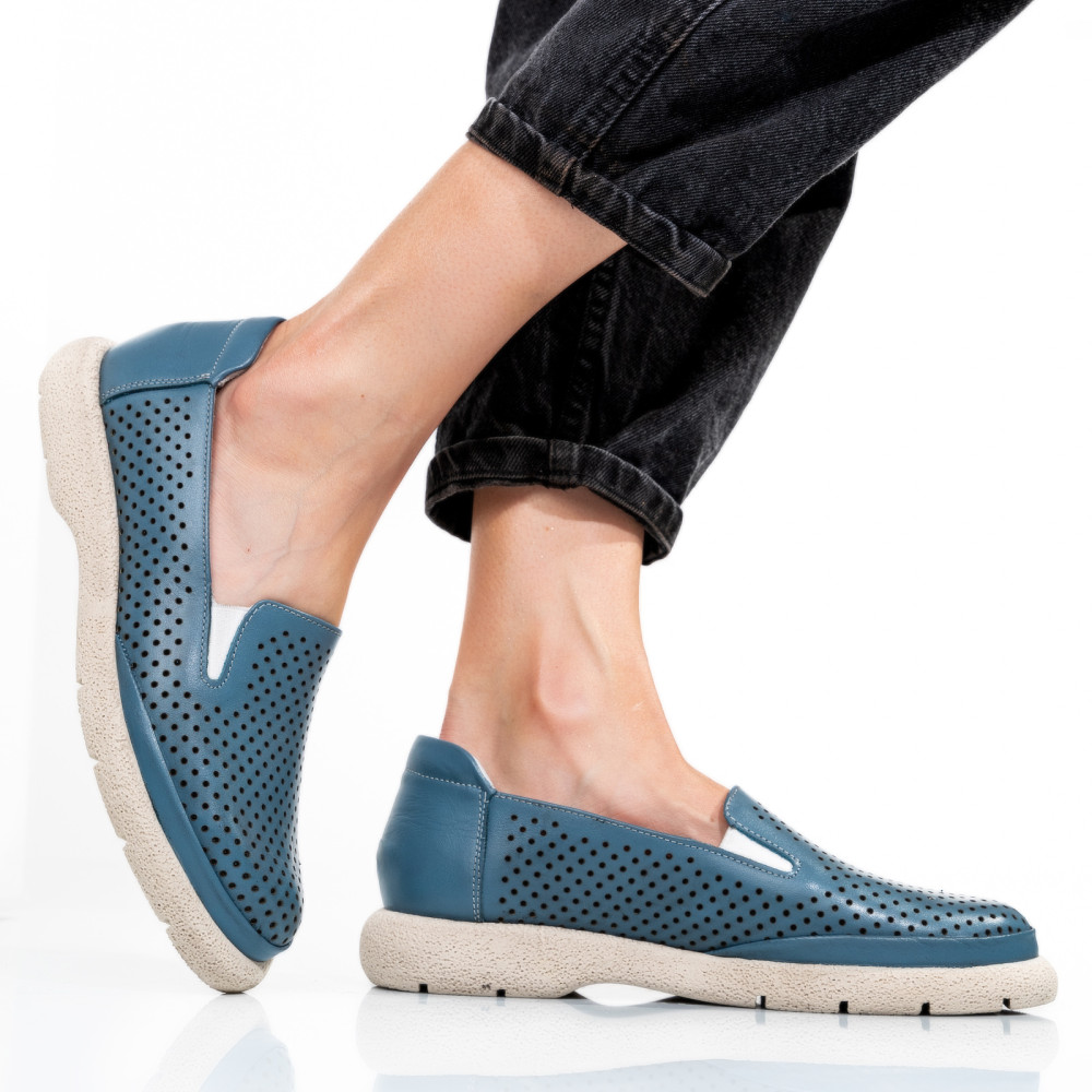 ESPADRILE ALBASTRE PIELE NATURALA 4S7715