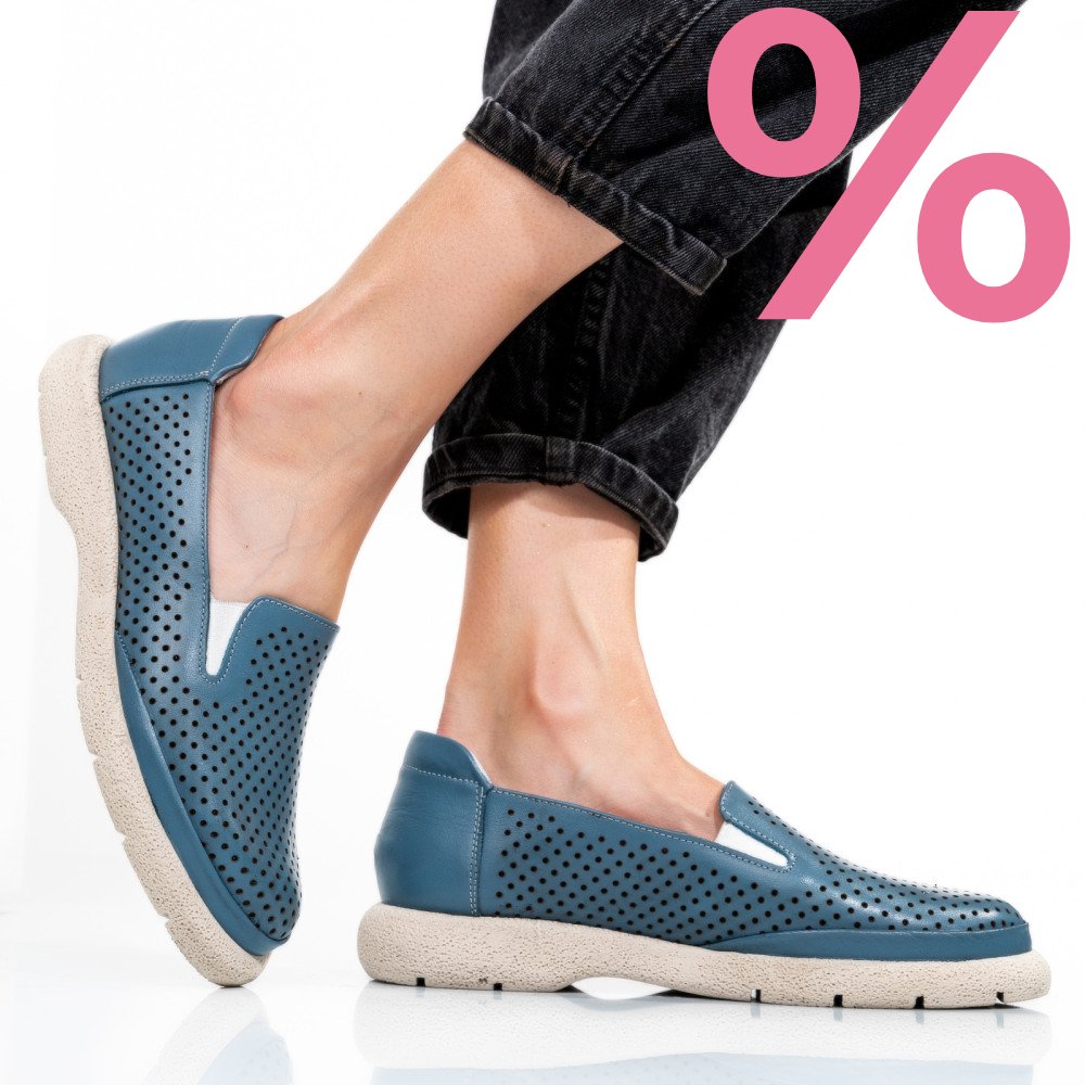 ESPADRILE ALBASTRE PIELE NATURALA 4S7715