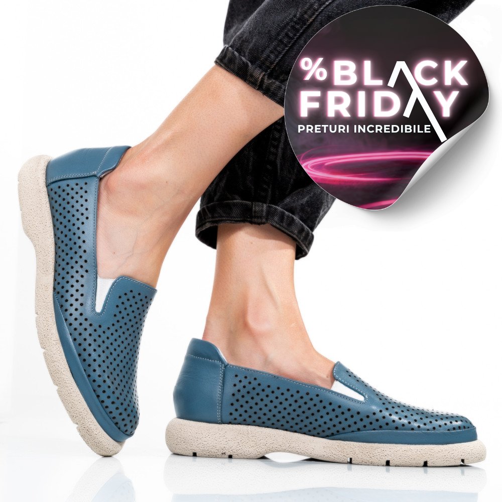ESPADRILE ALBASTRE PIELE NATURALA 4S7715