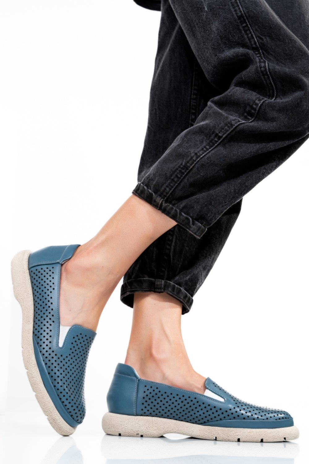 ESPADRILE ALBASTRE PIELE NATURALA 4S7715