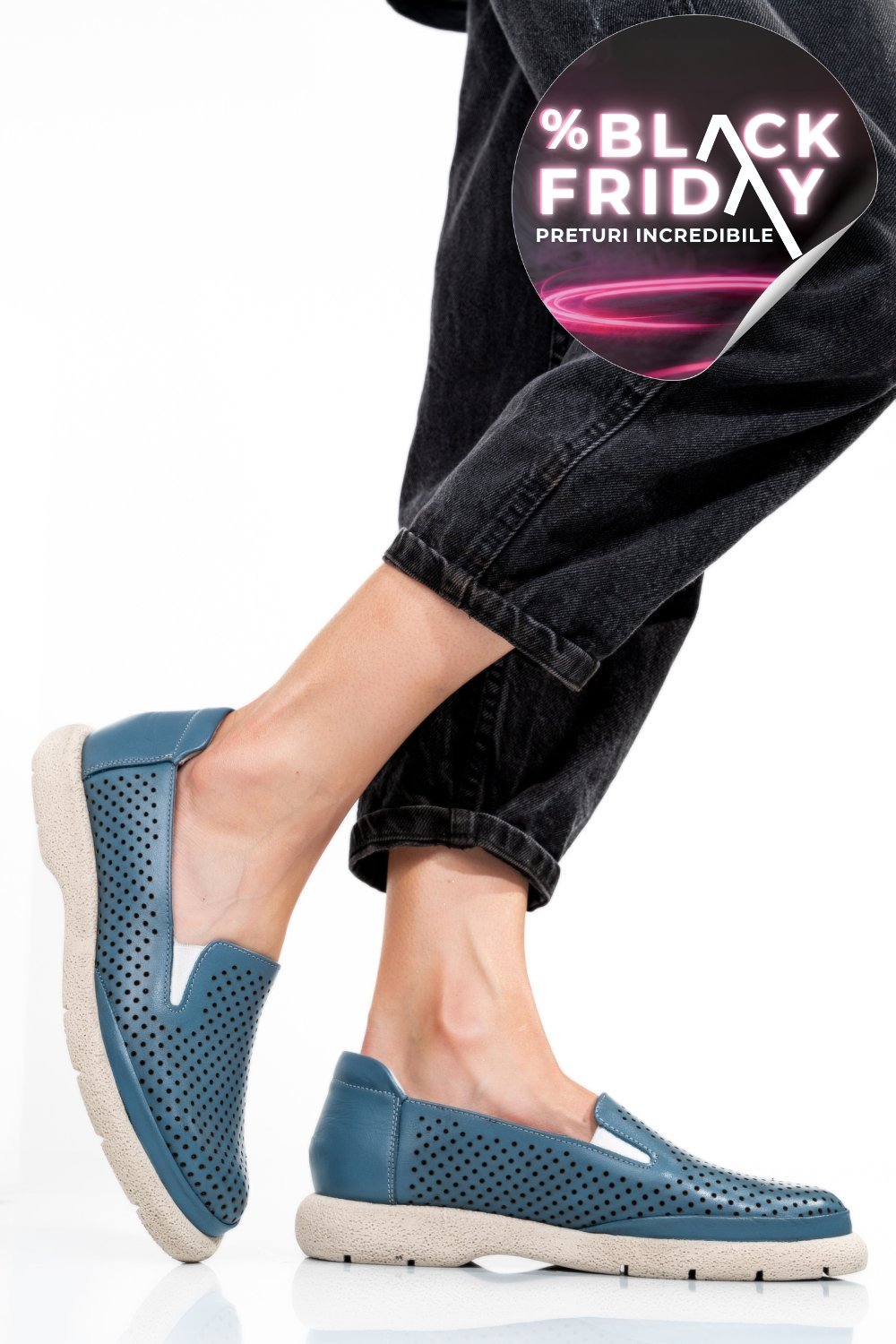 ESPADRILE ALBASTRE PIELE NATURALA 4S7715