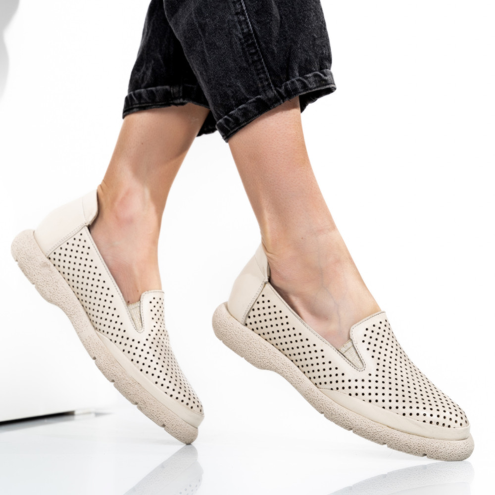 ESPADRILE CREM PIELE NATURALA 4S7715