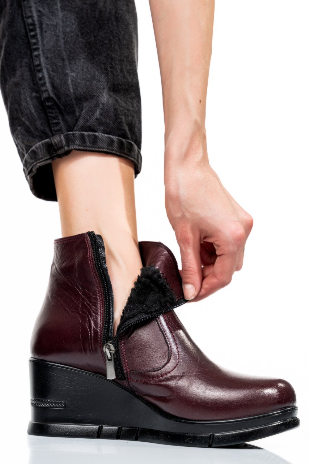 GHETE VISINII PIELE NATURALA APCK418 B