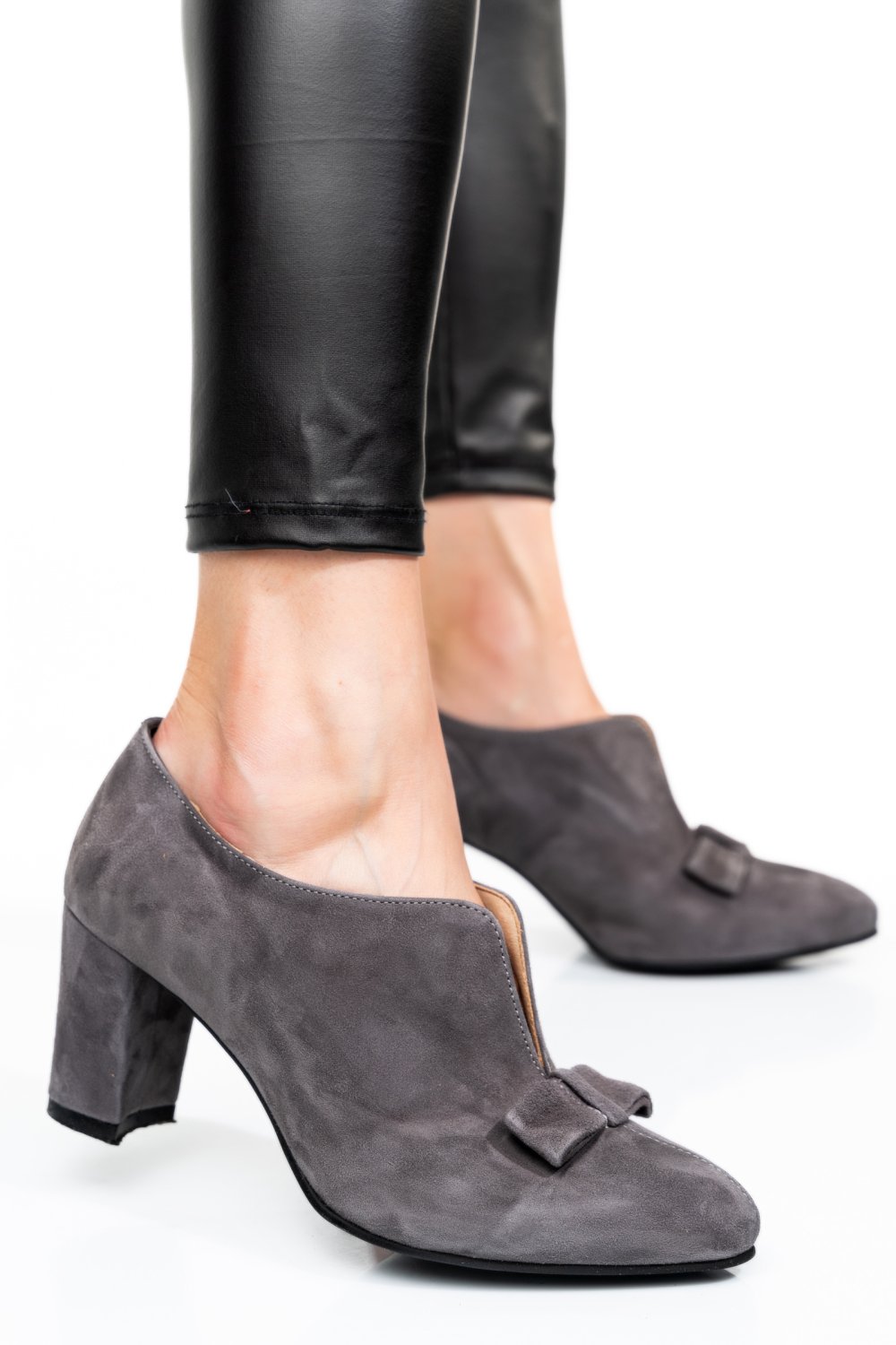 PANTOFI GRI PIELE NATURALA INTOARSA 3PC707