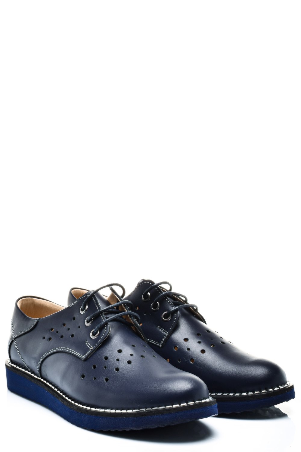 PANTOFI ALBASTRI PIELE NATURALA 1PC2555