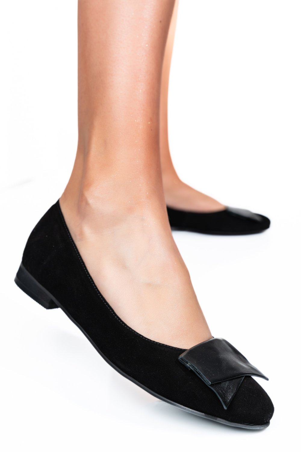 BALERINI NEGRI PIELE NATURALA INTOARSA 3S7705