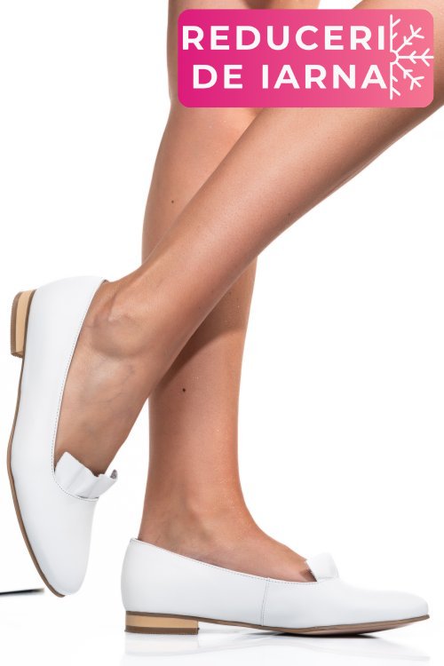 Balerini albi piele naturala 3s7704