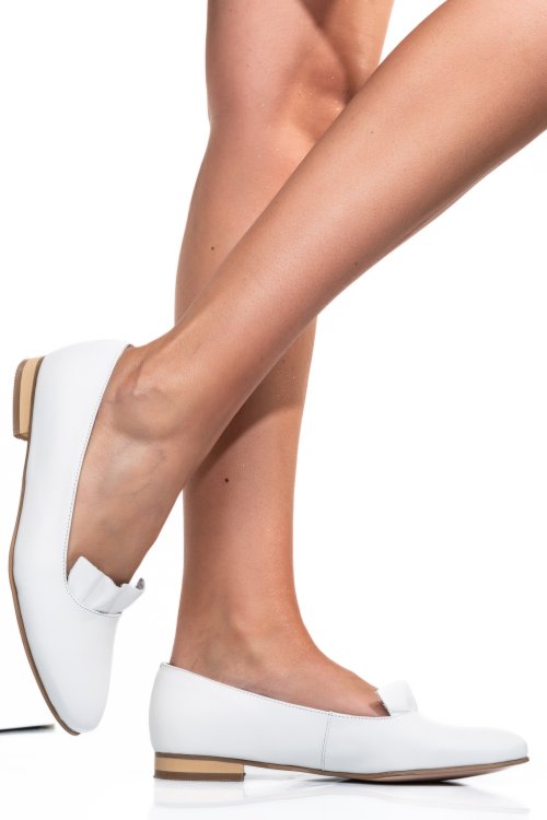 Balerini albi piele naturala 3s7704