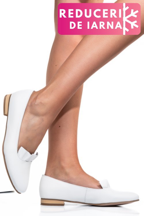 Balerini albi piele naturala 3s7704
