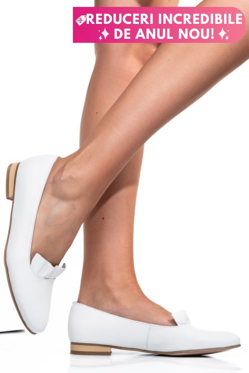Balerini albi piele naturala 3s7704