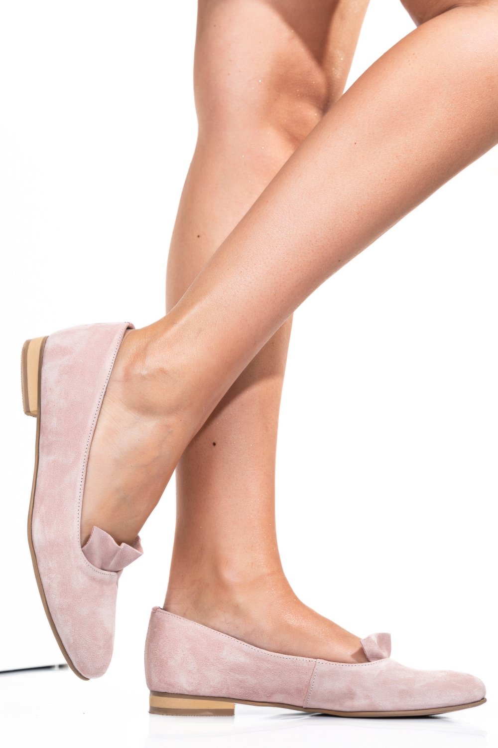 BALERINI ROZ PIELE NATURALA INTOARSA 3S7704