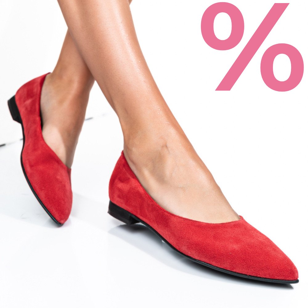 BALERINI ROSII PIELE NATURALA INTOARSA 3S7707