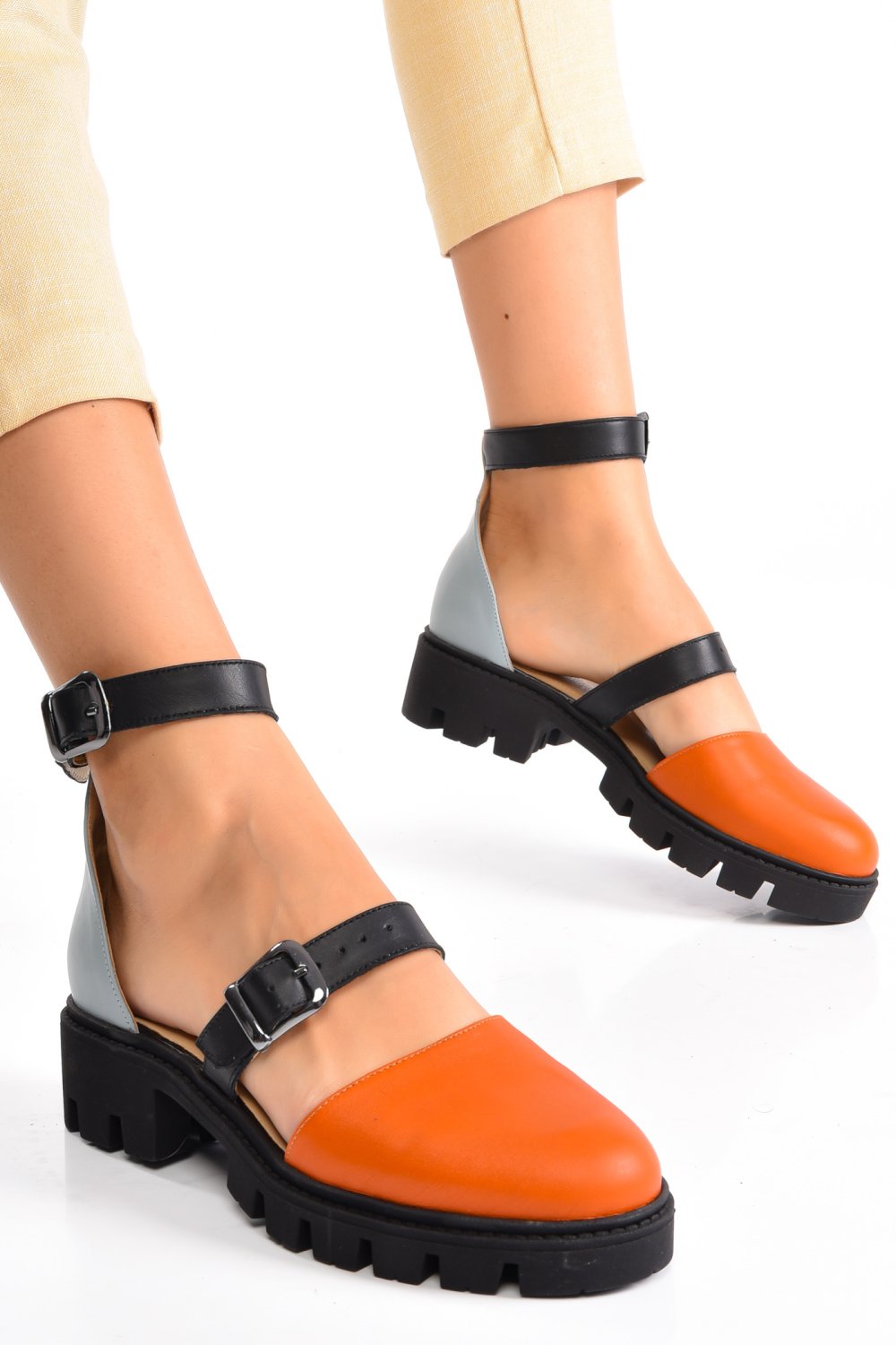 GHETE DAMA PIELE NATURALA PORTOCALIU BLEU 2S77000