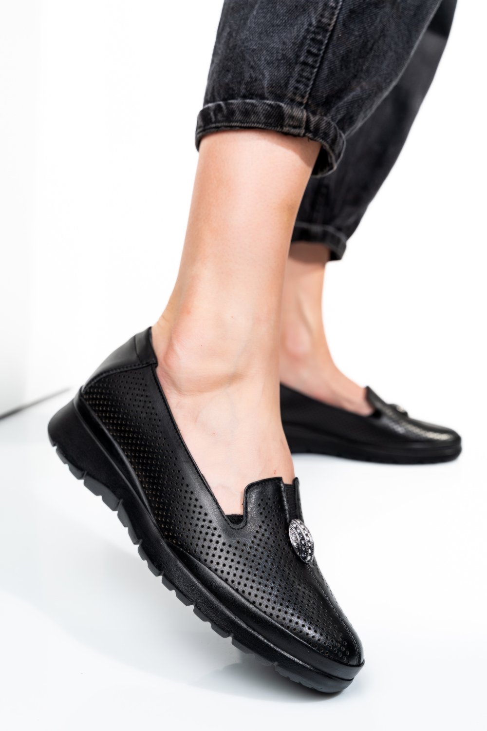 ESPADRILE NEGRE PIELE NATURALA 4S7714