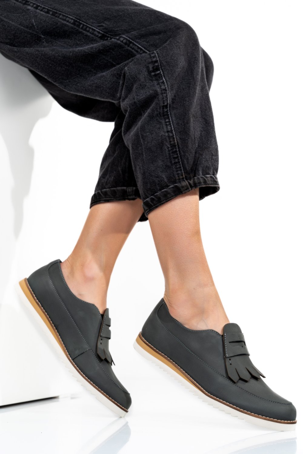 MOCASINI GRI PIELE NATURALA 2S7737