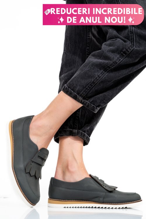 Mocasini gri piele naturala 2s7737