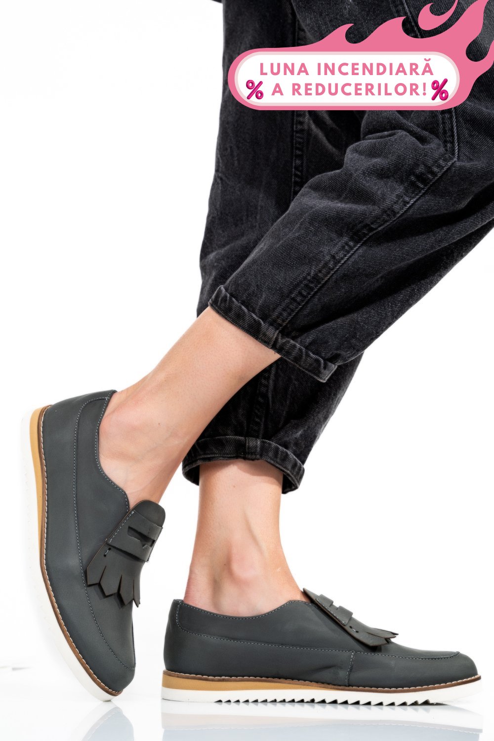 MOCASINI GRI PIELE NATURALA 2S7737