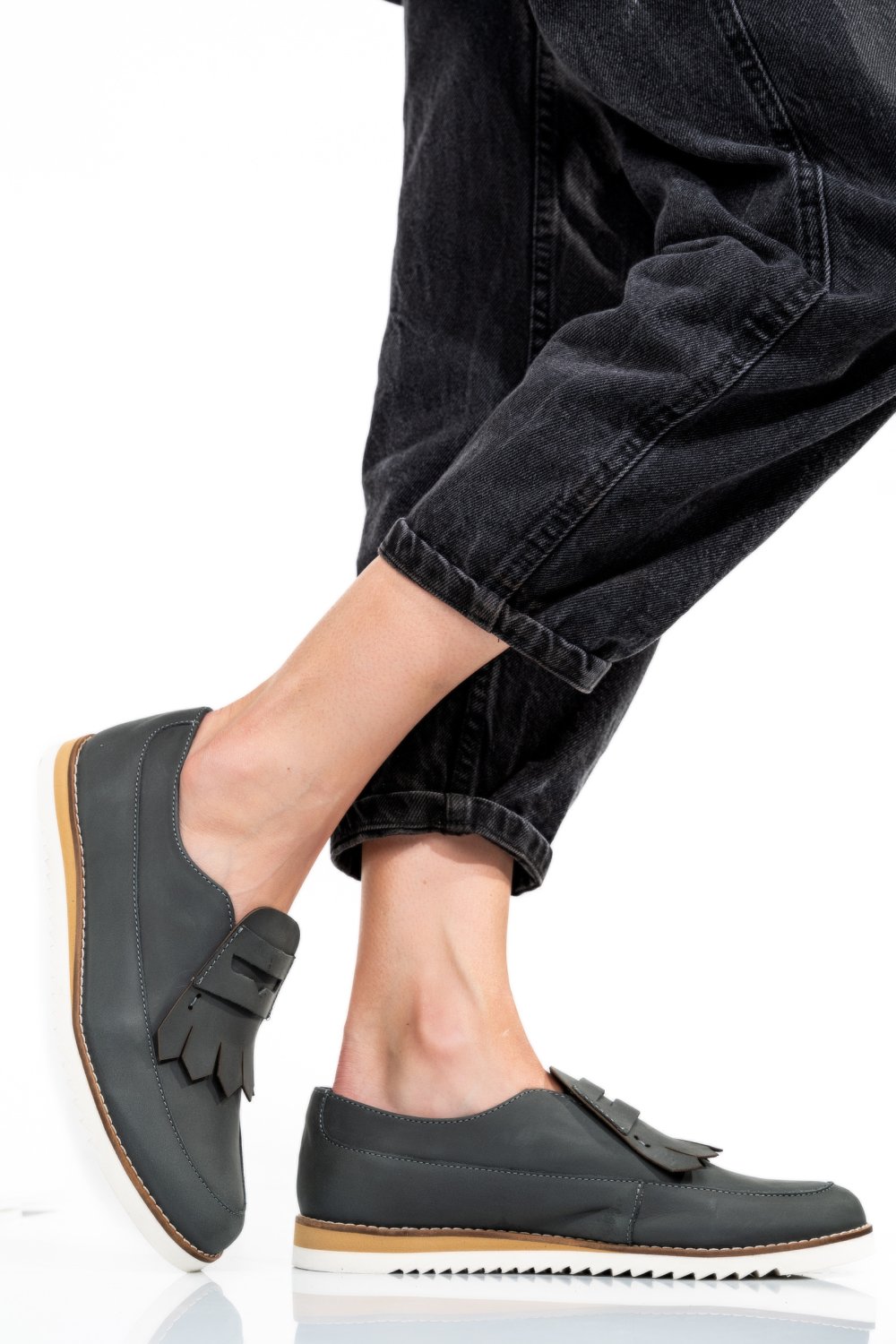MOCASINI GRI PIELE NATURALA 2S7737
