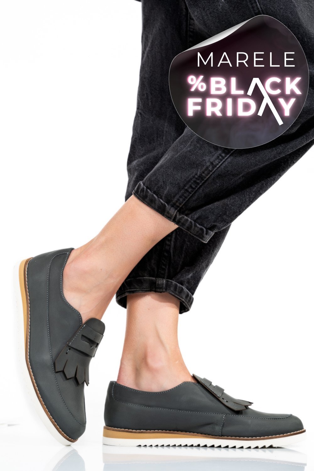 MOCASINI GRI PIELE NATURALA 2S7737