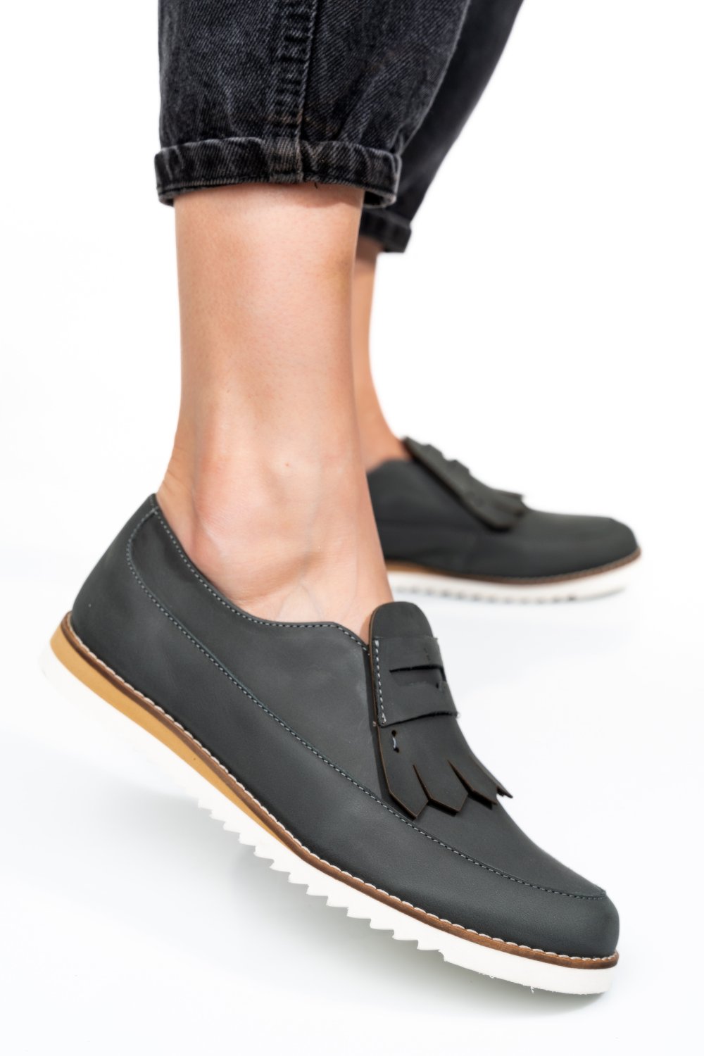 MOCASINI GRI PIELE NATURALA 2S7737