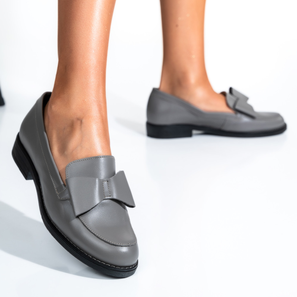 MOCASINI GRI PIELE NATURALA 2S77110