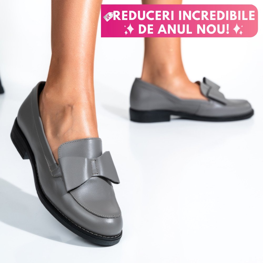 MOCASINI GRI PIELE NATURALA 2S77110