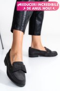 MOCASINI GRI INCHIS PIELE NATURALA INTOARSA 2S77110