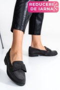 MOCASINI GRI INCHIS PIELE NATURALA INTOARSA 2S77110
