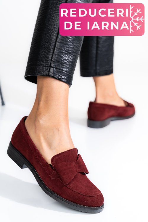 Mocasini visinii piele naturala intoarsa 2s77110