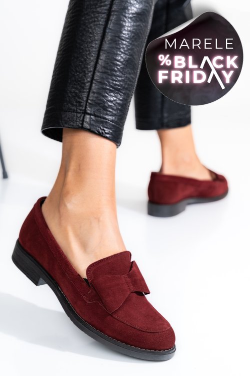 Mocasini visinii piele naturala intoarsa 2s77110